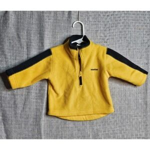 Baby Gap Size Small 3/6 Months Fleece Pullover Jacket Yellow and Blue 1/4 Zip